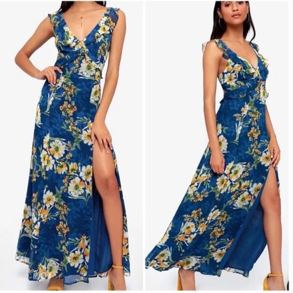 Lulus Dresses & Skirts - Lulu’s Feeling Fleur-ty Floral Print Maxi Dress XL